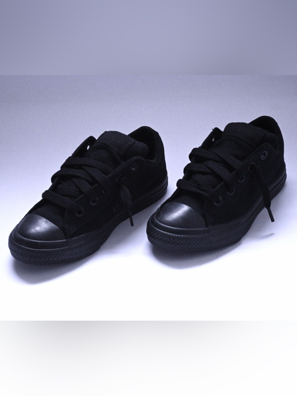 Converse Chuck Taylor All Star Low Black Monochrome Kids Size 1 - Picture 6 of 7